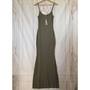 Skims Soft Lounge Long Slip Dress Sleeveles In Oak Size Large NWT $80